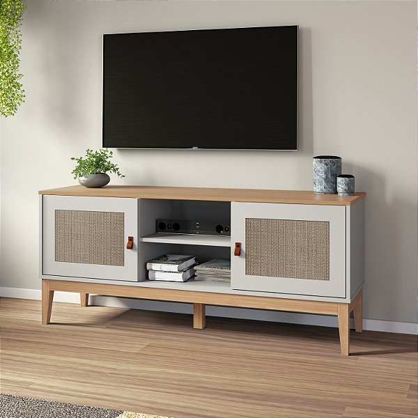Rack 02 Portas - MB 1003 - Mel/Off White - Movelbento