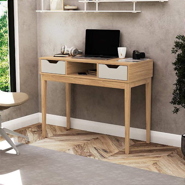 Aparador 02 Gavetas - MB 1099 - Mel / Off White - Movelbento