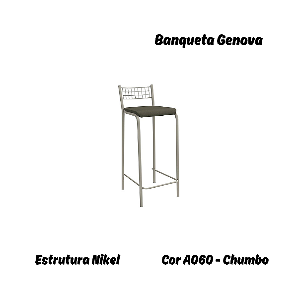 Banqueta Gênova - Ref. 1B705-NK - Estampa: A060 (Chumbo) Niquel - Kappesberg