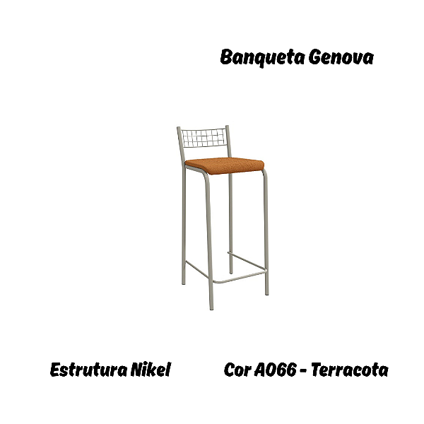 Banqueta Gênova - Ref. 1B705-NK - Estampa: A066 (Terracota) Niquel - Kappesberg