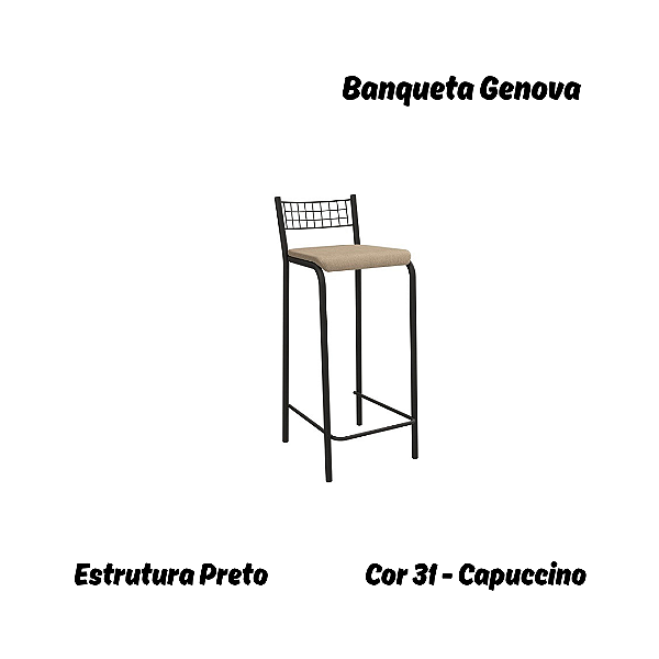 Banqueta Gênova - Ref. 1B705-PR - Estampa: 31 (Capuccino) - Kappesberg