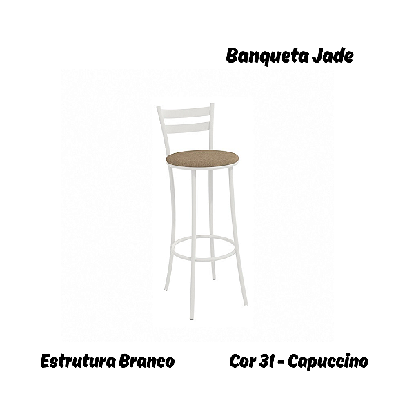 Banqueta Jade - Ref. 1B699-BR - Estampa: 31 (Capuccino) Branco- Kappesberg Crome