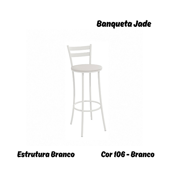 Banqueta Jade - Ref. 1B699-BR - Estampa: 106 (Branco) Branco- Kappesberg Crome