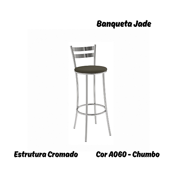 Banqueta Jade - Ref. 1B699-CR - Estampa: A060 (Chumbo) Cromado- Kappesberg Crome