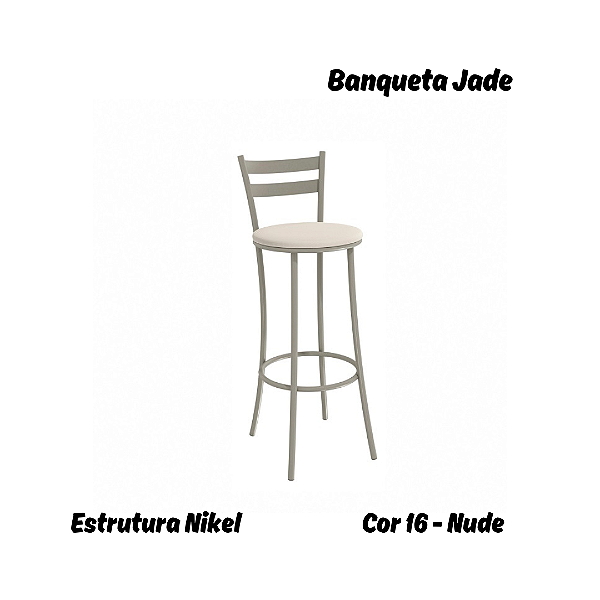 Banqueta Jade - Ref. 1B699-NK - Estampa: 16 (Nude) Nikel - Kappesberg Crome