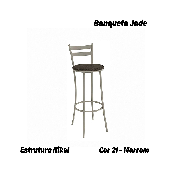 Banqueta Jade - Ref. 1B699-NK - Estampa: 21 (Marrom) Nikel - Kappesberg Crome
