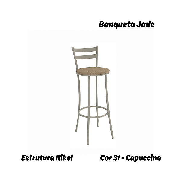 Banqueta Jade - Ref. 1B699-NK - Estampa: 31 (Capuccino) Nikel - Kappesberg Crome