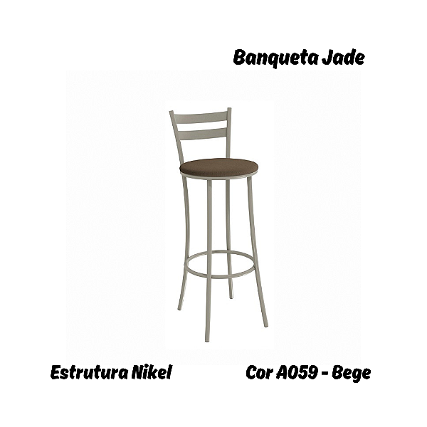 Banqueta Jade - Ref. 1B699-NK - Estampa: A059 (Bege) Nikel - Kappesberg Crome