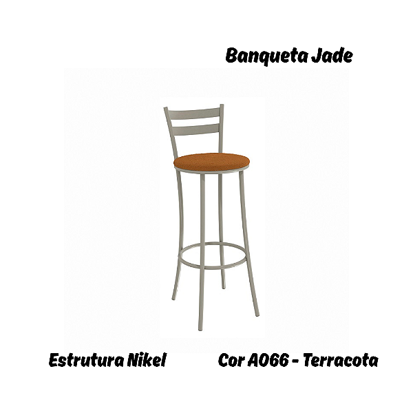 Banqueta Jade - Ref. 1B699-NK - Estampa: A066 (Terracota) Nikel - Kappesberg Crome