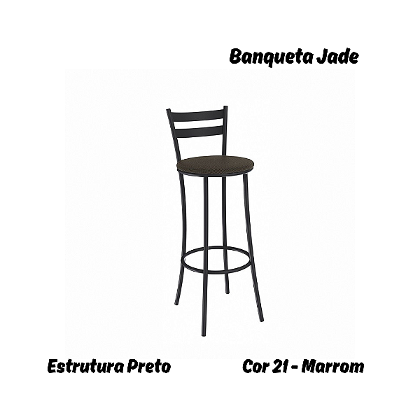 Banqueta Jade - Ref. 1B699-PR - Estampa: 21 (Marrom) Preto - Kappesberg Crome