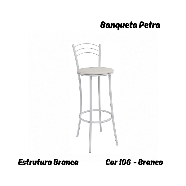 Banqueta Petra - Ref. 1B700-BR - Estampa: 106 (Branco) Branco - Kappesberg Crome