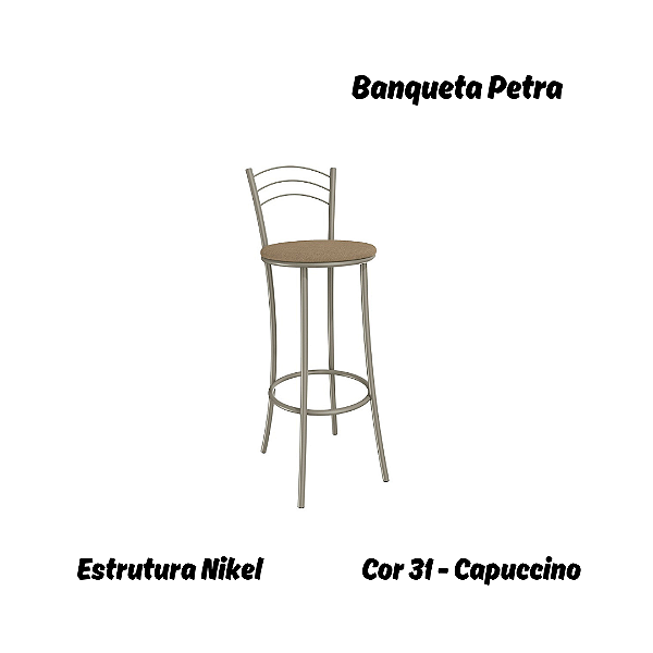Banqueta Petra - Ref. 1B700-NK - Estampa: 31 (Capuccino) Nikel - Kappesberg Crome