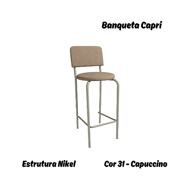 Banqueta Capri - Ref. 1B715-NK - Estampa: 31 (Capuccino) Nikel - Kappesberg Crome