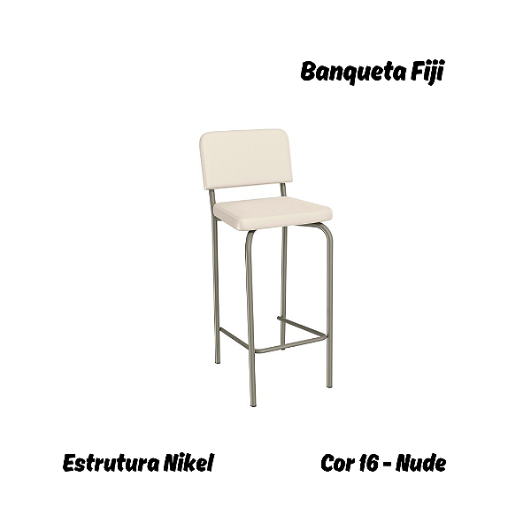 Banqueta Fiji - Ref. 1B712-NK - Estampa: 16 (Nude) Nikel - Kappesberg Crome