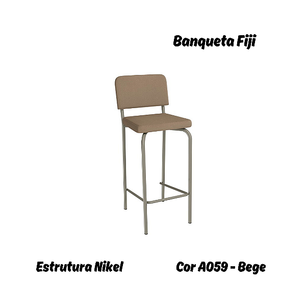 Banqueta Fiji - Ref. 1B712-NK - Estampa: A059 (Bege) Nikel - Kappesberg Crome