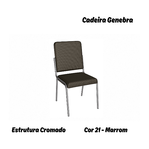 Par de Cadeiras Genebra - Ref. 2C129-CR - Estampa: 21 (Marrom) Cromado - Kappesberg