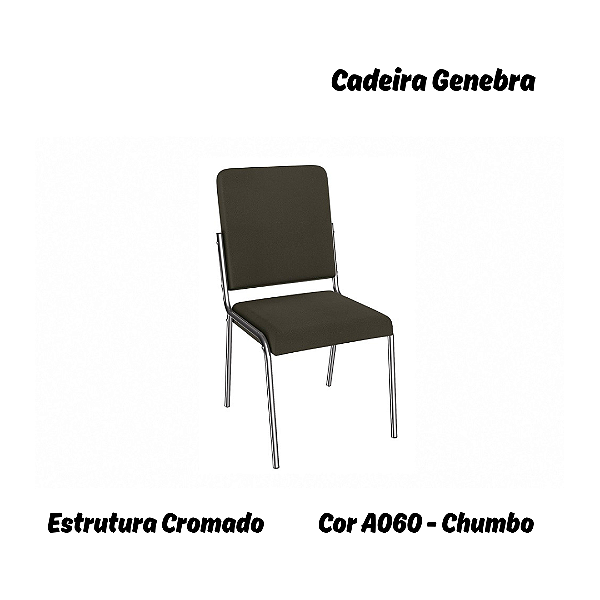 Par de Cadeiras Genebra - Ref. 2C129-CR - Estampa: A060 (Chumbo) Cromado - Kappesberg
