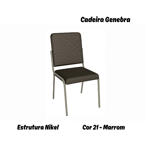Par de Cadeiras Genebra - Ref. 2C129-NK - Estampa: 21 (Marrom) Nikel - Kappesberg