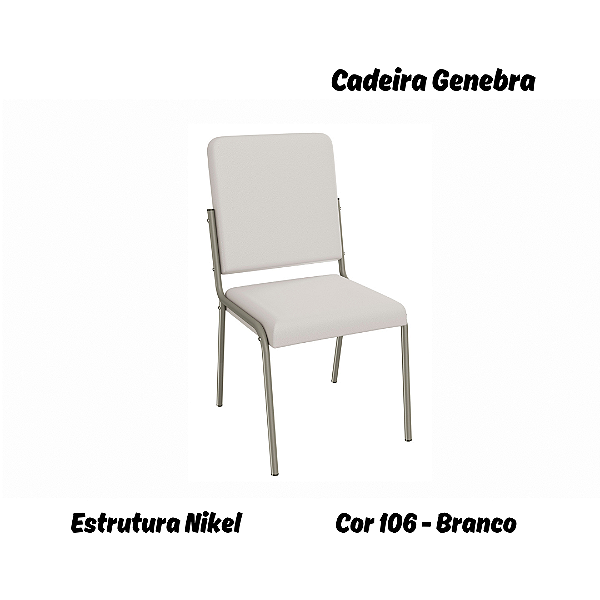 Par de Cadeiras Genebra - Ref. 2C129-NK - Estampa: 106 (Branco) Nikel - Kappesberg