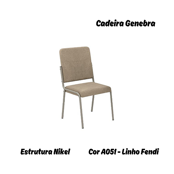 Par de Cadeiras Genebra - Ref. 2C129-NK - Estampa: A051 (Linho Fendi) Nikel - Kappesberg
