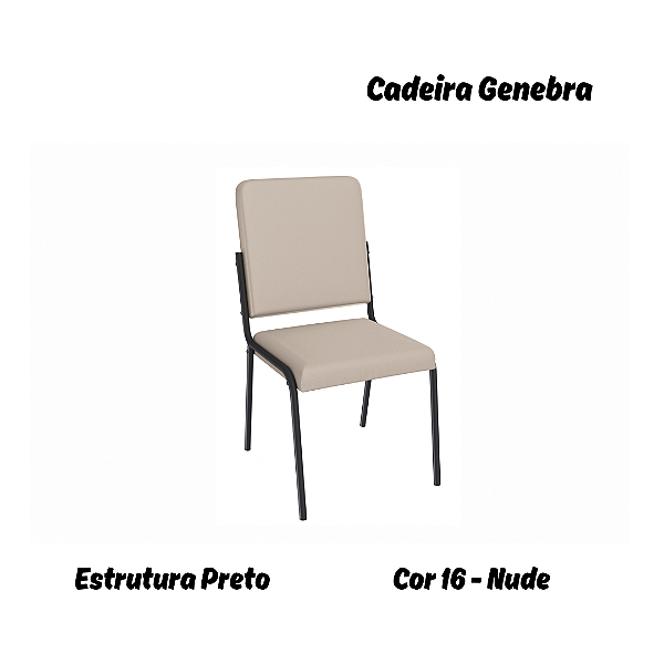 Par de Cadeiras Genebra - Ref. 2C129-PR - Estampa: 16 (Nude) Preto - Kappesberg