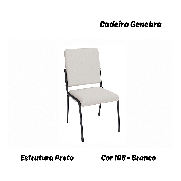 Par de Cadeiras Genebra - Ref. 2C129-PR - Estampa: 106 (Branco) Preto - Kappesberg
