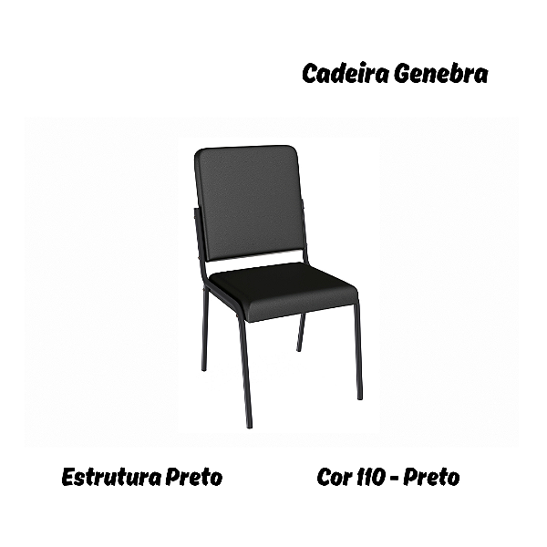 Par de Cadeiras Genebra - Ref. 2C129-PR - Estampa: 110 (Preto) Preto - Kappesberg