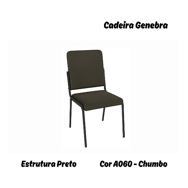 Par de Cadeiras Genebra - Ref. 2C129-PR - Estampa: A060 (Chumbo) Preto - Kappesberg