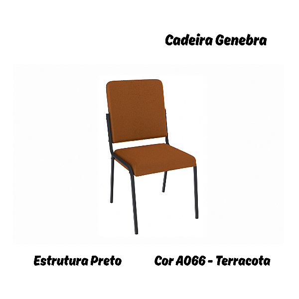 Par de Cadeiras Genebra - Ref. 2C129-PR - Estampa: A066 (Terracota) Preto - Kappesberg