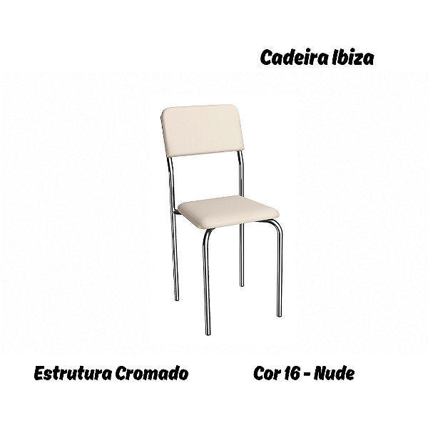 Par de Cadeiras Ibiza - Ref. 2C133-CR - Estampa: 16 (Nude) Cromado - Kappesberg