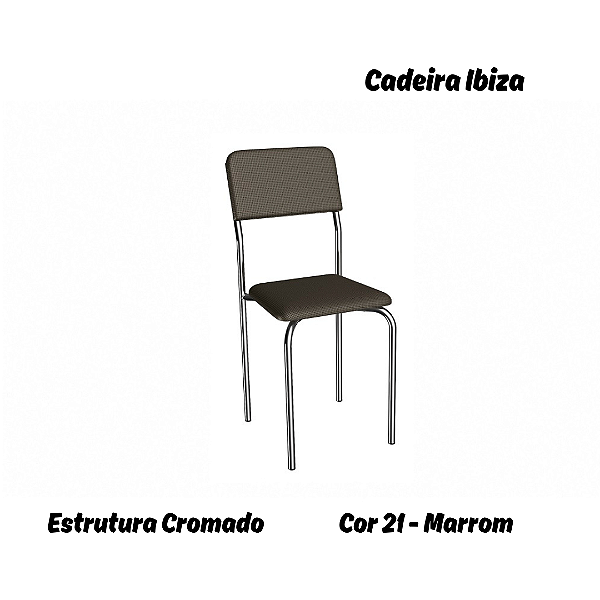 Par de Cadeiras Ibiza - Ref. 2C133-CR - Estampa: 21 (Marrom) Cromado - Kappesberg