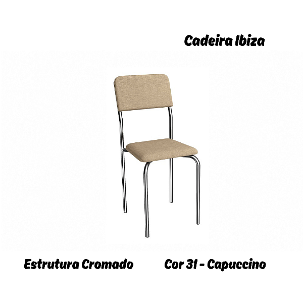 Par de Cadeiras Ibiza - Ref. 2C133-CR - Estampa: 31 (Capuccino) Cromado - Kappesberg