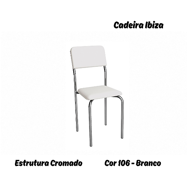 Par de Cadeiras Ibiza - Ref. 2C133-CR - Estampa: 106 (Branco) Cromado - Kappesberg
