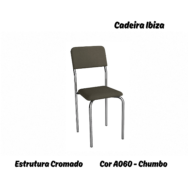 Par de Cadeiras Ibiza - Ref. 2C133-CR - Estampa: A060 (Chumbo) Cromado - Kappesberg