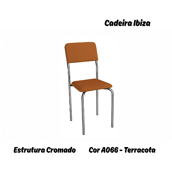 Par de Cadeiras Ibiza - Ref. 2C133-CR - Estampa: A066 (Terracota) Cromado - Kappesberg
