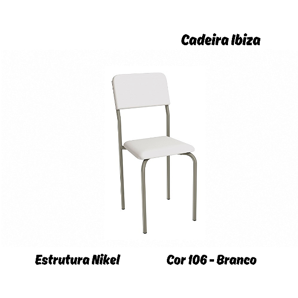 Par de Cadeiras Ibiza - Ref. 2C133-NK - Estampa: 106 (Branco) Nikel - Kappesberg