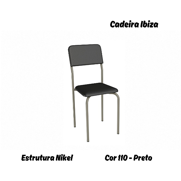 Par de Cadeiras Ibiza - Ref. 2C133-NK - Estampa: 110 (Preto) Nikel - Kappesberg