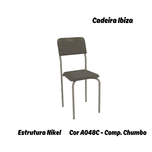 Par de Cadeiras Ibiza - Ref. 2C133-NK - Estampa: A048C (Compose Chumbo) Nikel - Kappesberg