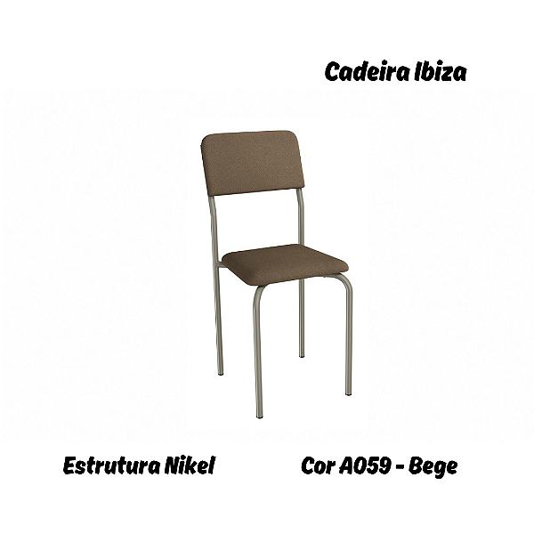 Par de Cadeiras Ibiza - Ref. 2C133-NK - Estampa: A059 (Bege) Nikel - Kappesberg