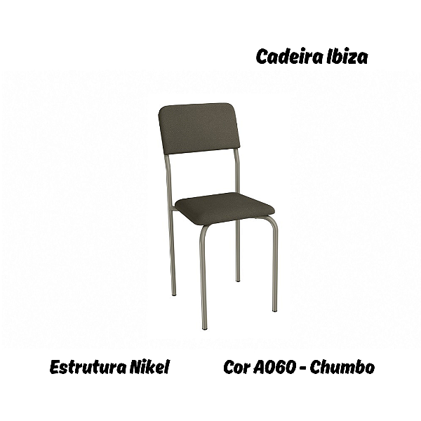 Par de Cadeiras Ibiza - Ref. 2C133-NK - Estampa: A060 (Chumbo) Nikel - Kappesberg