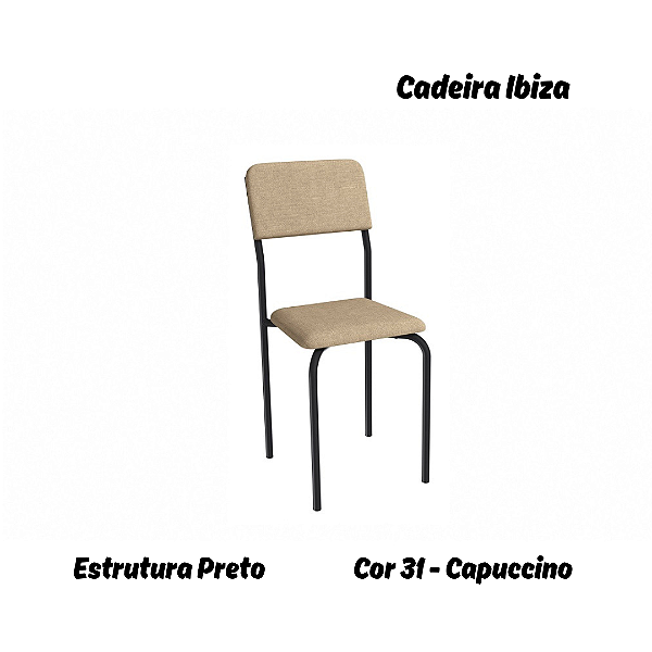 Par de Cadeiras Ibiza - Ref. 2C133-PR - Estampa: 31 (Capuccino) Preto - Kappesberg