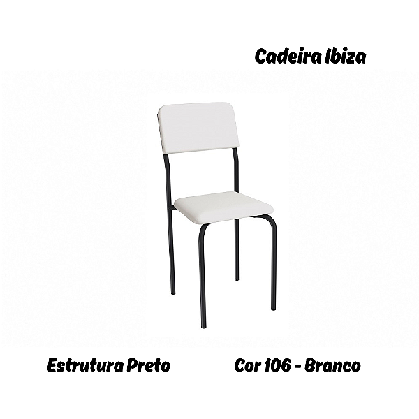 Par de Cadeiras Ibiza - Ref. 2C133-PR - Estampa: 106 (Branco) Preto - Kappesberg