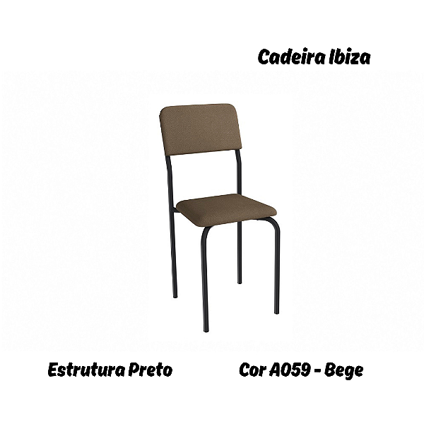 Par de Cadeiras Ibiza - Ref. 2C133-PR - Estampa: A059 (Bege) Preto - Kappesberg