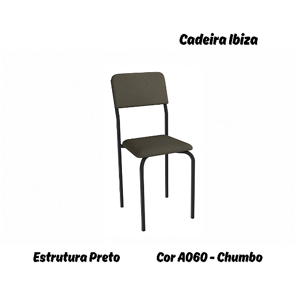 Par de Cadeiras Ibiza - Ref. 2C133-PR - Estampa: A060 (Chumbo) Preto - Kappesberg