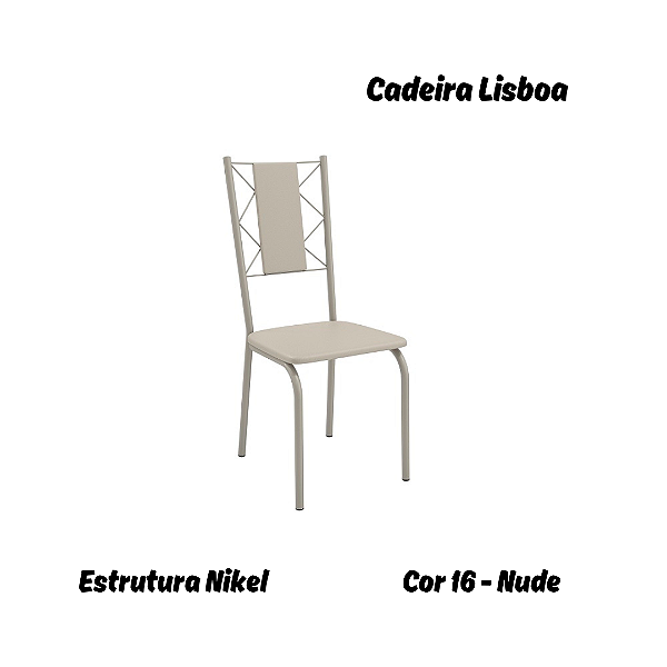 Par de Cadeiras Lisboa - Ref. 2C076-NK - Estampa: 16 (Nude) Nikel - Kappesberg