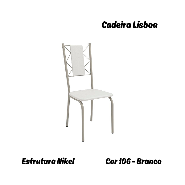 Par de Cadeiras Lisboa - Ref. 2C076-NK - Estampa: 106 (Branco) Nikel - Kappesberg