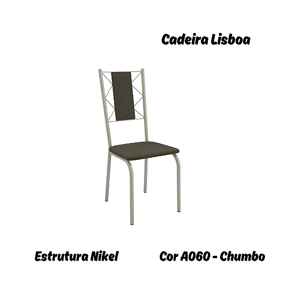 Par de Cadeiras Lisboa - Ref. 2C076-NK - Estampa: A060 (Chumbo) Nikel - Kappesberg