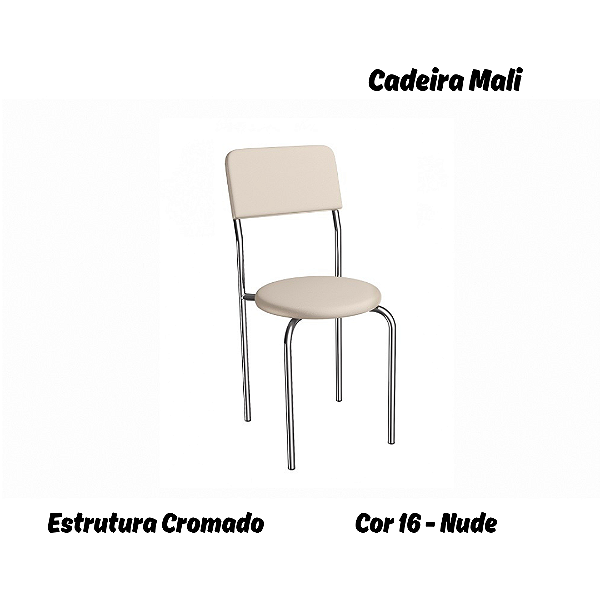 Par de Cadeiras Mali - Ref. 2C136-CR - Estampa: 16 (Nude) Cromado - Kappesberg