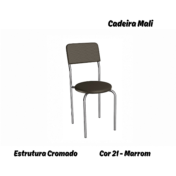 Par de Cadeiras Mali - Ref. 2C136-CR - Estampa: 21 (Marrom) Cromado - Kappesberg