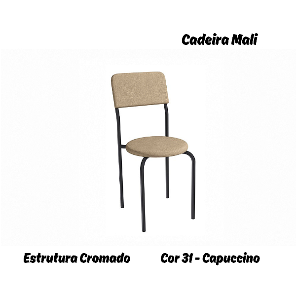 Par de Cadeiras Mali - Ref. 2C136-CR - Estampa: 31 (Capuccino) Cromado - Kappesberg